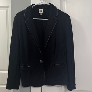 Anne Klein Black Blazer with Contrast Trim